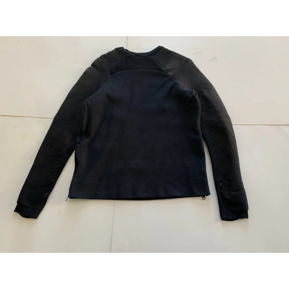 Nike Tech Performance Women's SM Black Sweatshirt Ribbed Sleeve Zip Hem Mad Max